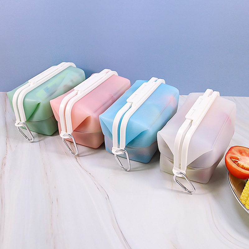 Spot Straight Hair Silicone Folding Lunch Box Food Grade Fresh-keeping Box Refrigerator Storage Box Microwave Heating Bowl Lunch Box