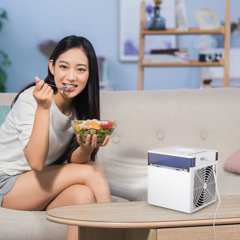Household mini air cooler portable small air conditioner Office Desktop USB spray fan humidification fan