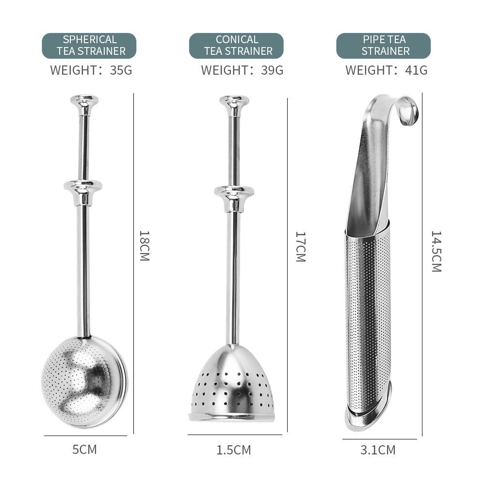 Spot round ball telescopic half full leak filter tea 304 stainless steel pipe shaped tea filter bubble tea ball