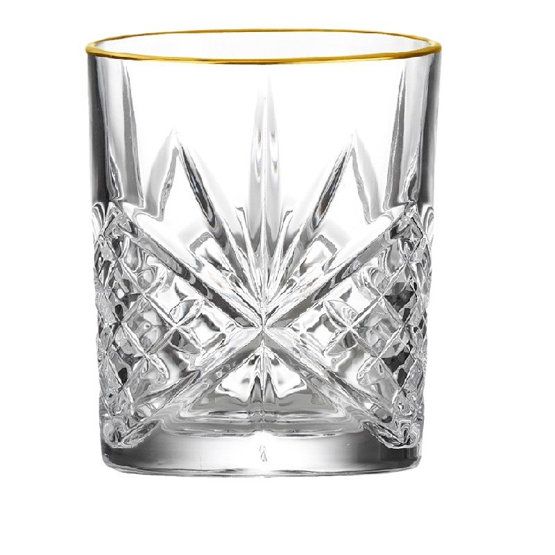 Entry Luxury Phnom Penh Vertical Strip Large Whiskey Lead-free Glass Mug Household Red Wine Yerie Beer Mug Water suit