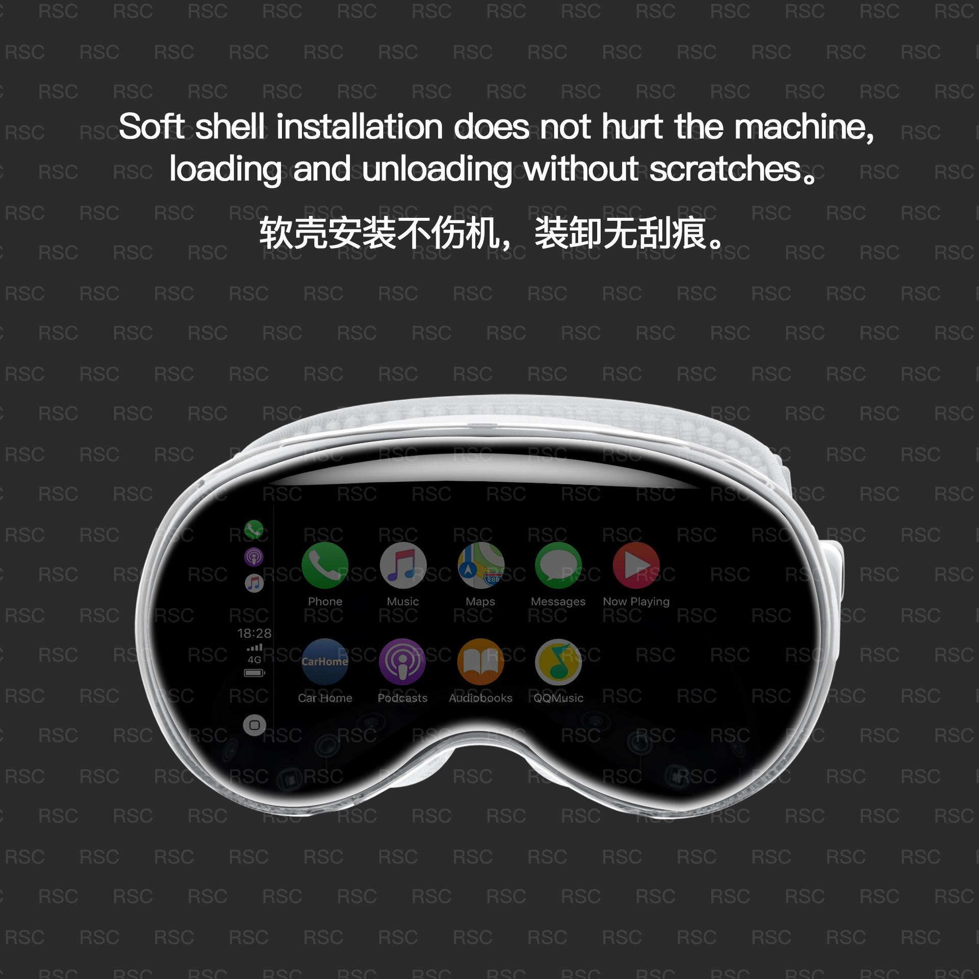 Applicable to Apple Vision Pro protective case Apple VR head display protective case cover transparent drop-resistant protective case