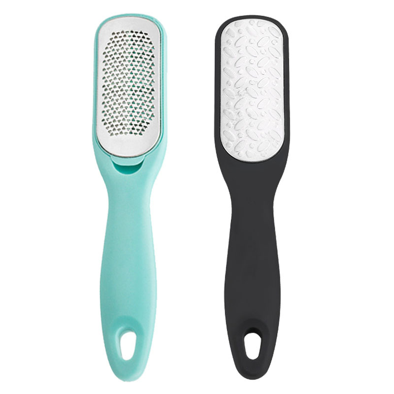 Spot wholesale stainless steel double-sided foot repair board file plastic hand foot grinder corrosion pattern to remove calluses dead skin foot rubbing tool