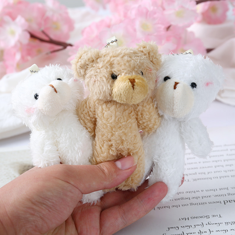 Factory wholesale blush conjoined bear plush doll conjoined bear doll bag key chain pendant holiday gift