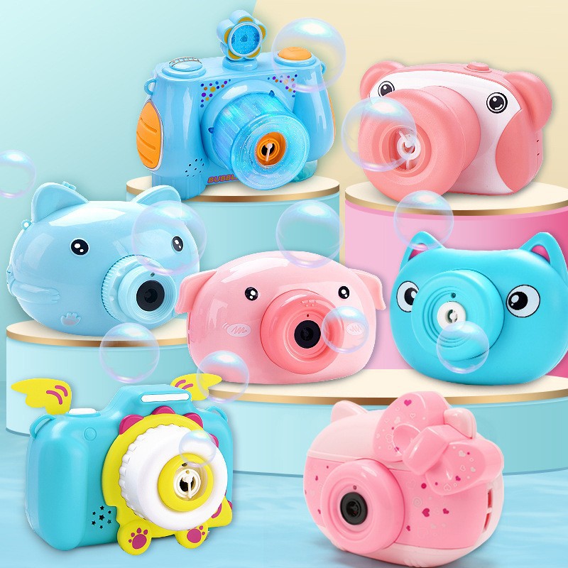 Gatling bubble machine children's automatic camera bubble toy cartoon pig dinosaur bubble stick Net Red