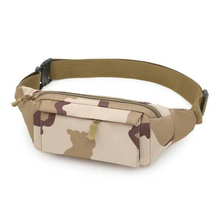 Camouflage Waist Bag Men's Outdoor Tactical Waist Bag Crossbody Large Capacity Sports Mobile Phone Bag Men's Construction Site Cashier Small Waist Bag