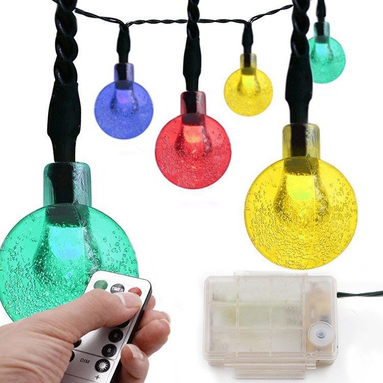 Direct solar LED30-200 lamp bubble bead clip five-pointed star colored lamp lawn lamp with battery box remote control