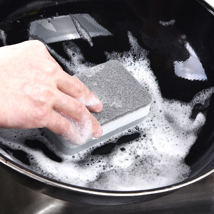 Sponge wipe thick gray dish washing sponge kitchen household cleaning sponge dishwashing cloth cloth wholesale