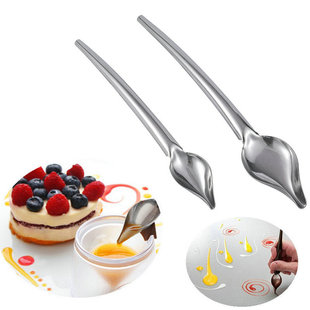DIY stainless steel chocolate spoon decorating filter spoon Pencil writing spoon pastry baking cake tools