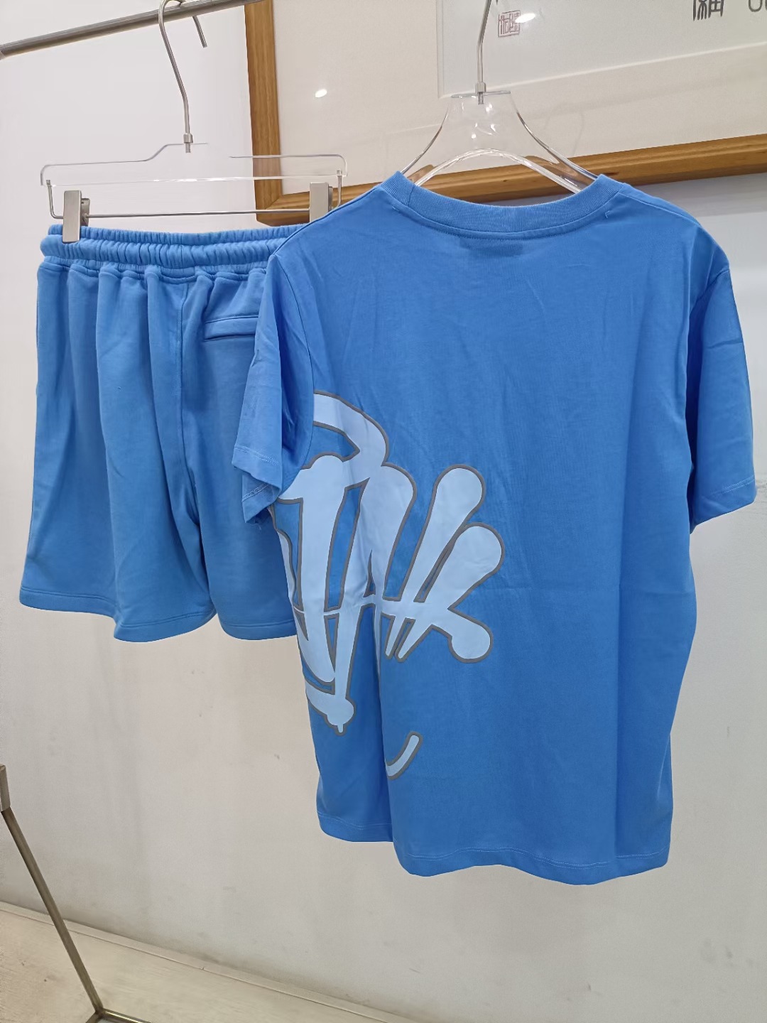 High street hip hop foam letter printed short-sleeved T-shirt shorts men's summer fashion brand leisure sports suit