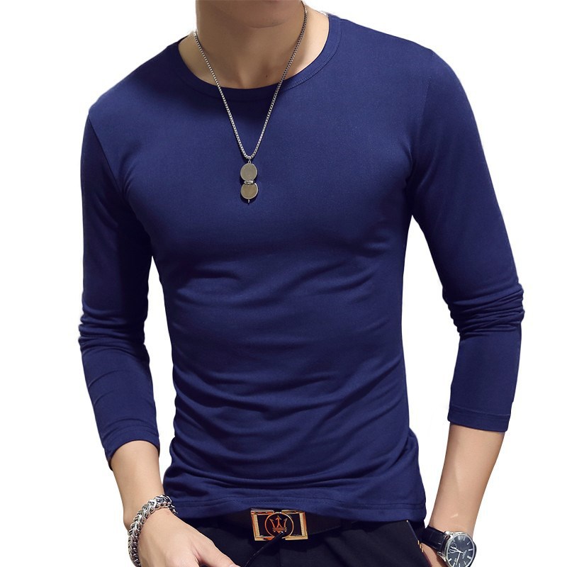 Autumn New Color Long-sleeved T-shirt Men's Tight Round Neck Slim-fit Base Shirt Quick-drying Breathable All-match T-shirt Top