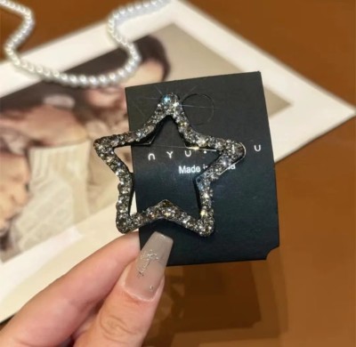 Shiny Starry Five-Pointed Star Hair Clip for Women, Fringe BB Clip, Side Fringe Hair Clip, Hair Accessory for Rear Head, Small and Cute Hair Decorations