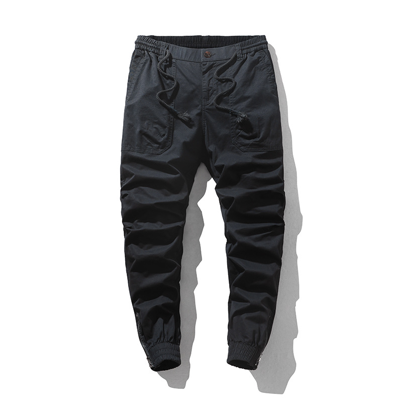 Cross-border new overalls men's spring and autumn large pocket pants outdoor casual pants ankle-tied youth trousers men's wholesale