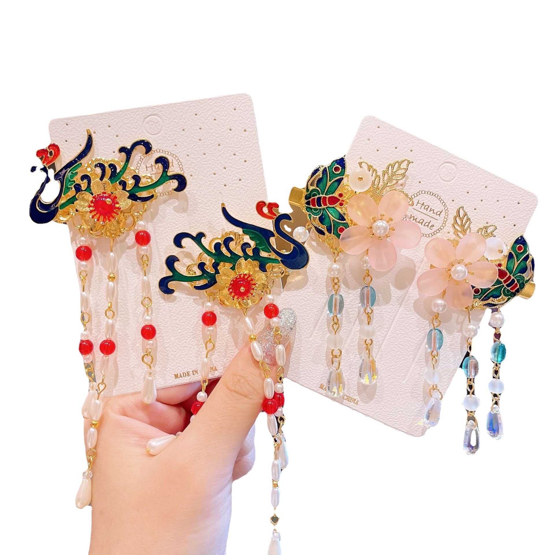 Ancient style pendant tassel hairpin headdress hairpin children's hairpin step shake hair accessories Internet celebrity clip girl accessories