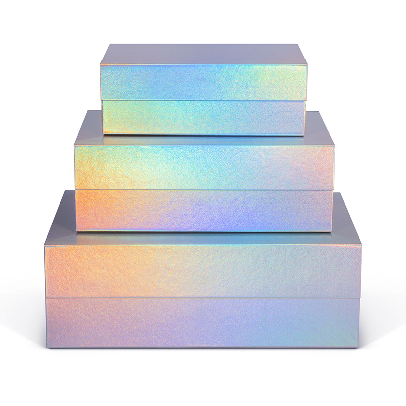 High-end spot cosmetics one-piece folding box high-end lipstick gift box flip empty box laser packaging box