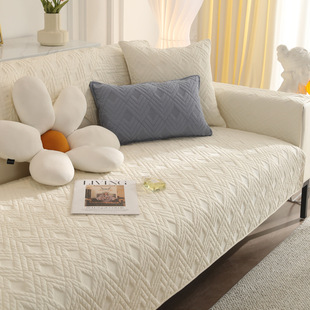 New Solid Color Washed Cotton Nordic Sofa Cushion Pure Cotton Non-slip Simple Four Seasons Cotton Sofa Cushion Set Towel