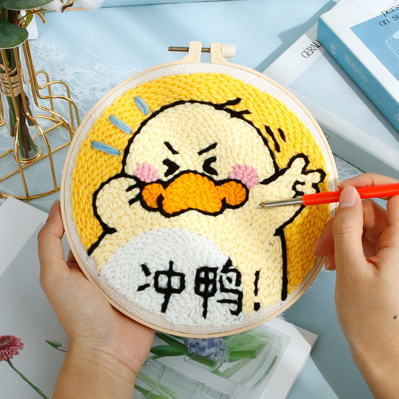 Hand-woven embroidery Wool painting homemade stamp embroidery diy material bag room decoration painting sent to girlfriends