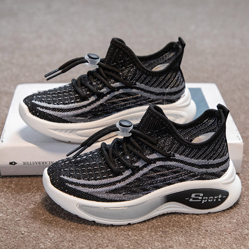 Children's Coconut Shoes Boys Mesh Shoes Spring and Summer 2024 New Girls Sports Shoes Flying Weaving Mesh Surface Breathable Running Shoes
