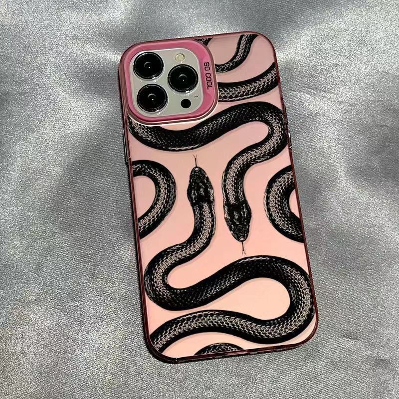 New Dark Personality Snake Metal Keys for Apple 16Pro Mobile Phone Case 12Pro Max Frosted 11 Hard Shell