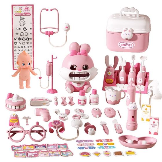 Children's doctor toy play house little doctor nurse suit girl stethoscope injection play baby medical box