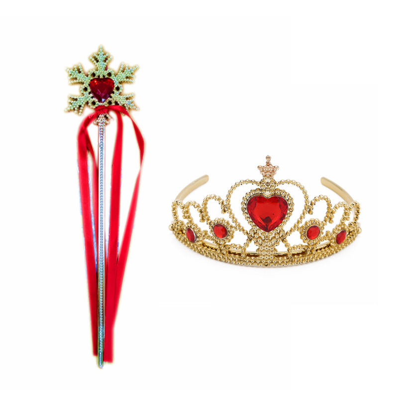 Factory spot direct supply of new ice and snow Crown headwear with gold plating sticky drill craft handmade samples