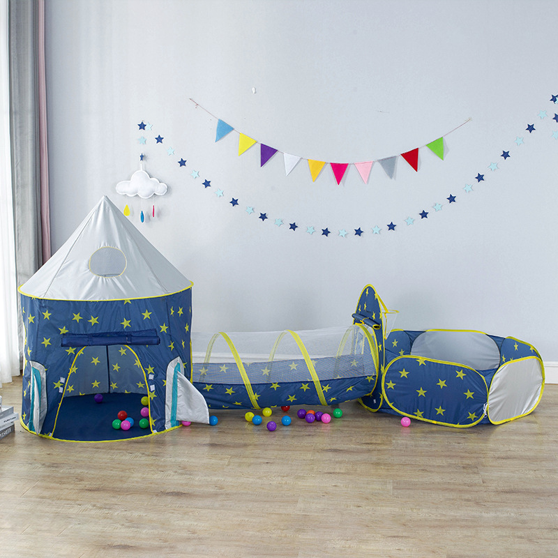 Children's tent space capsule Starry Sky Mongolian bag baby toy ball pool game house indoor tent shooting three-piece set