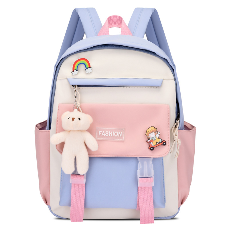New Spring outing children's schoolbag 3-5-7 years old schoolbag Primary School students high school students Korean color contrast backpack