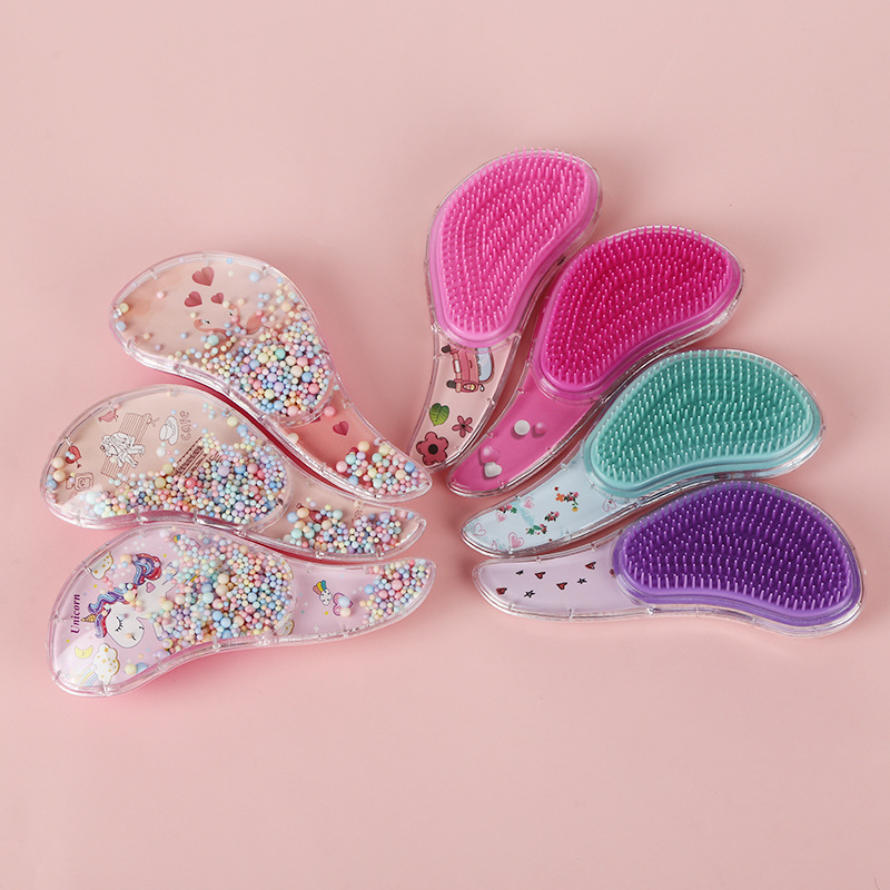 New small TT comb anti-knot hair massage comb cartoon children's comb cute plastic hair comb kawaii style