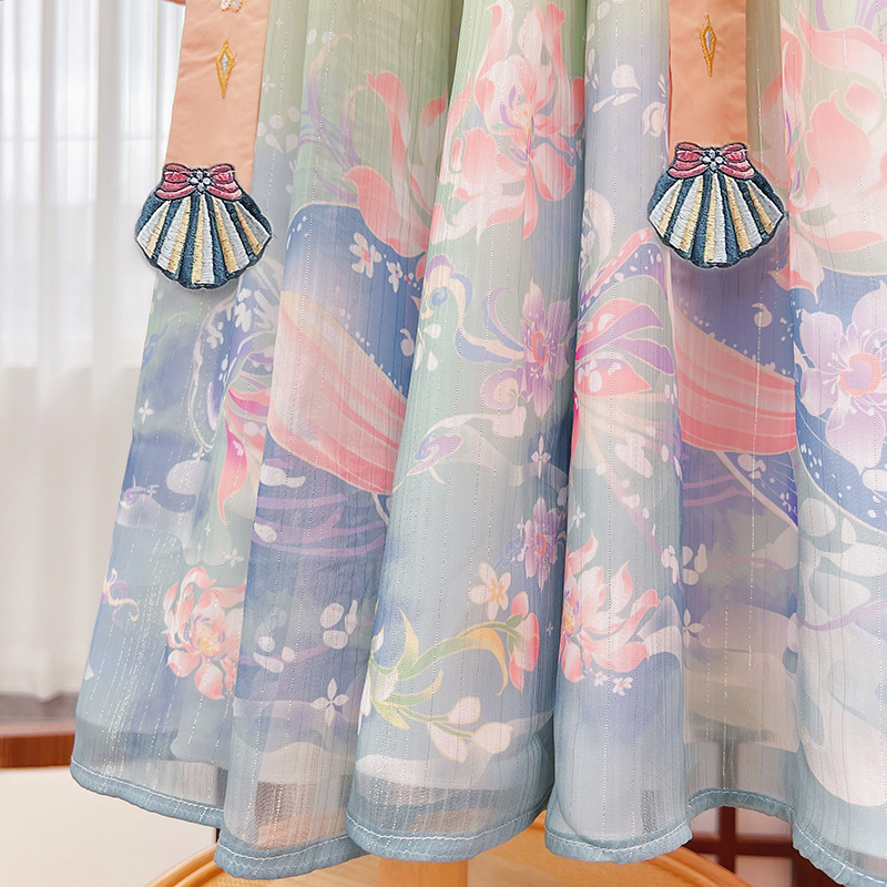 Children's Hanfu summer clothing Super fairy ancient costume girl 2023 New Girl's ancient Tang suit summer children's clothing skirt summer