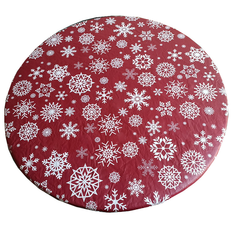PVC tablecloth flannel transparent elastic elastic waterproof oil-proof printing thickened plastic round tablecloth furniture supplies