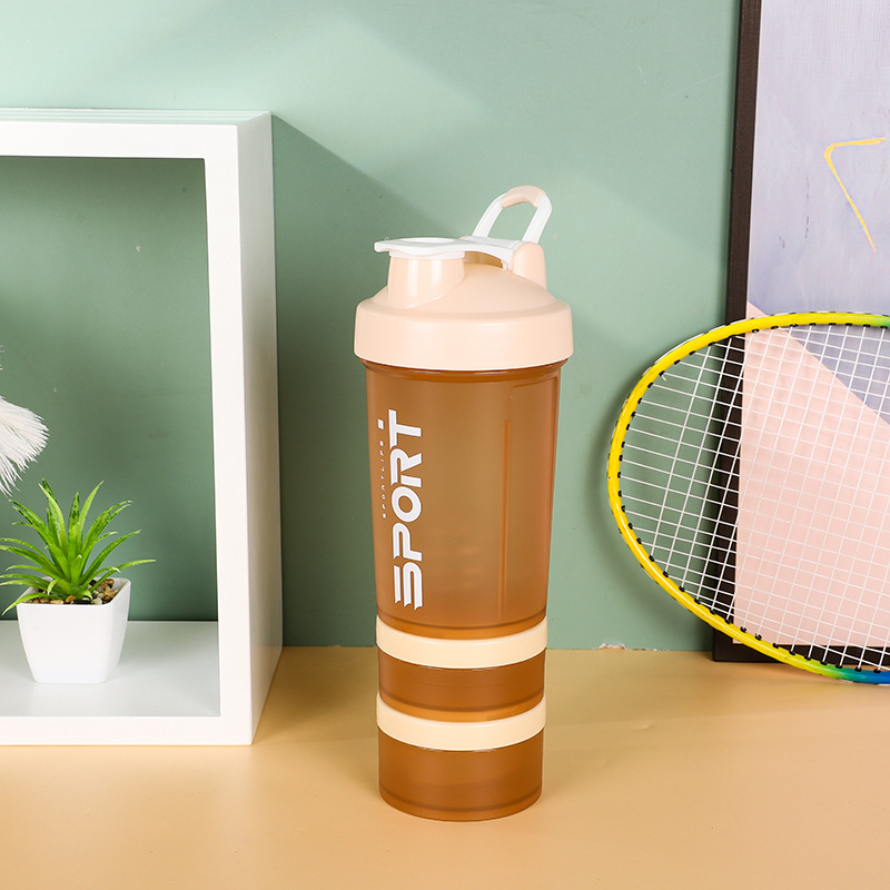 Three-layer shake Cup plastic cup protein powder with powder box fitness sports Cup milkshake cup mixing cup meal replacement Cup