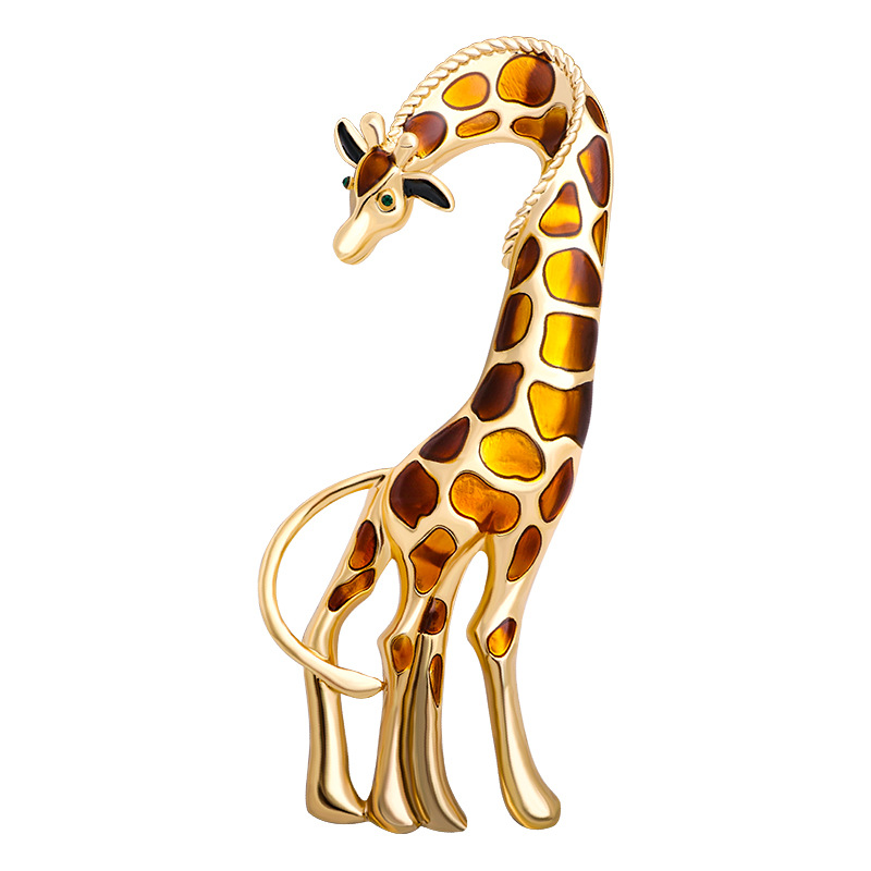New European and American Fashion Alloy Oil Dropping Giraffe Brooch Women's Clothing Pin Accessories Suit Accessories Corsage