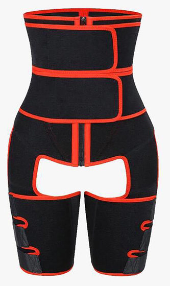 Three-in-One Belt Waist and Thigh Trimmer Waist Trainer Hip Lifting Shaper Hip Zipper Belt