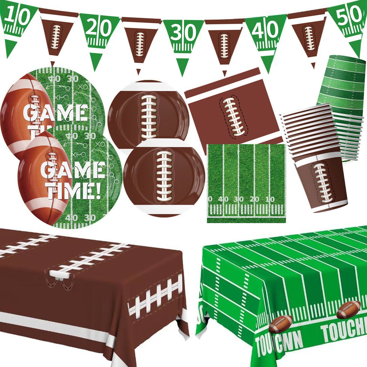 Super Bowl rugby American Football children's birthday party tableware paper plate tissue tablecloth decoration party supplies