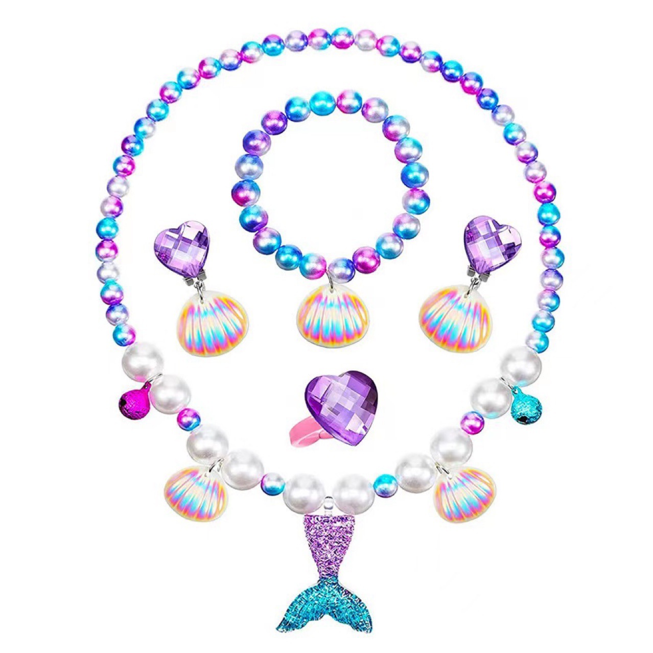 Factory spot Amazon cross-border children's role-playing stage performance clothing accessories mermaid necklace set