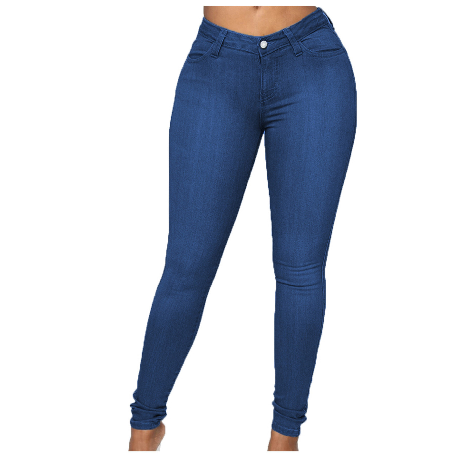 European and American cross-border 2022 autumn and winter women's denim trousers elegant commuter pants tight pants