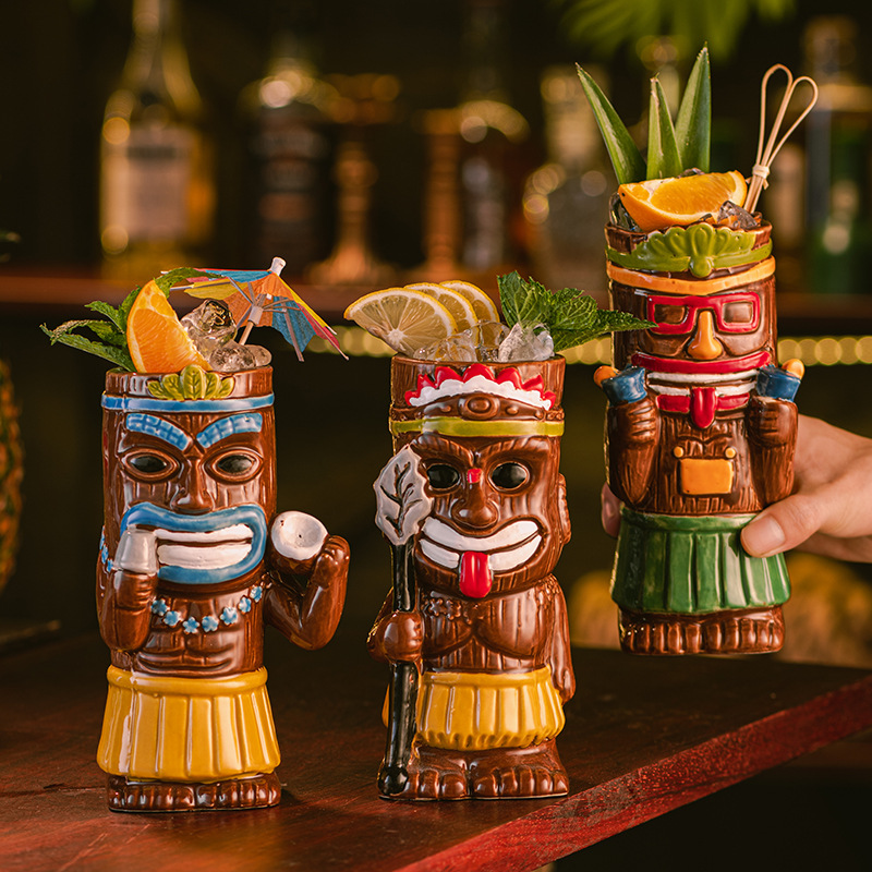 Hawaiian tiki mug creative cocktail Cup ceramic cup bar wine glass Special Cup decoration