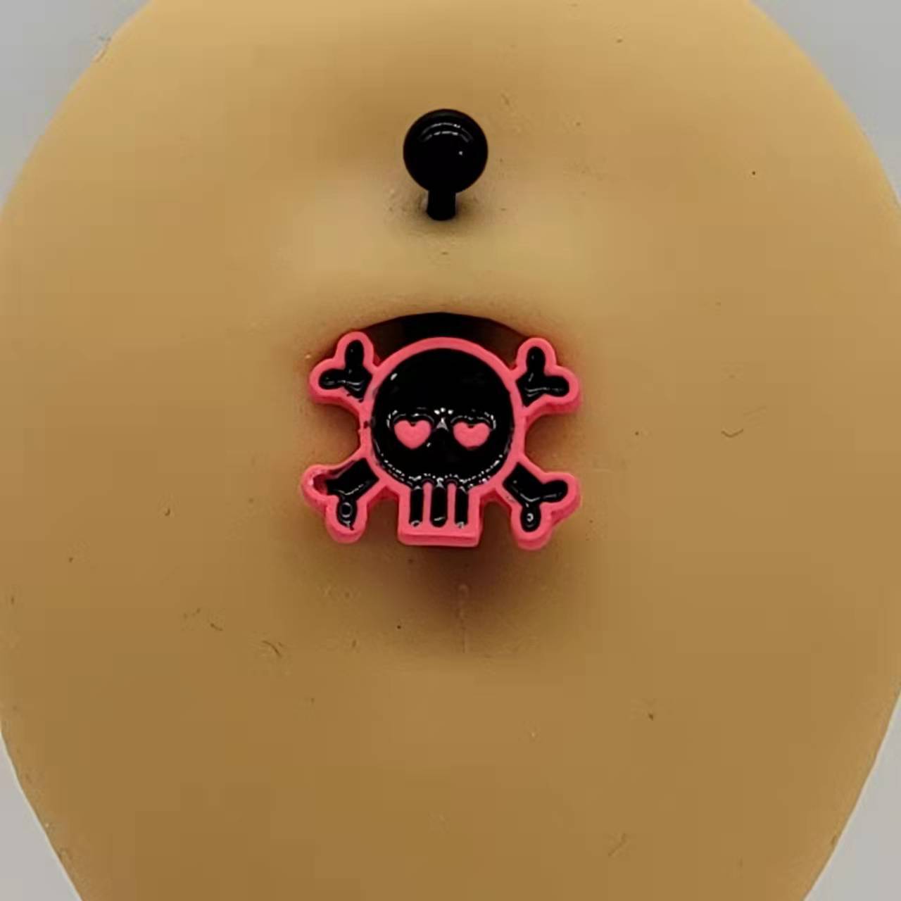 Foreign Trade Amazon AliExpress Skull Pink Rose Gold Belly Button Ring Short Ghost Head Umbilical Ornaments Body Piercing Jewelry