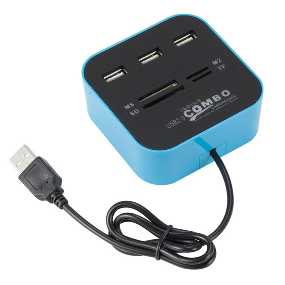 usb computer Multi-Function Card Reader 7-in-1 hub all-in-one camera SD/TF/MS/M2 card splitter