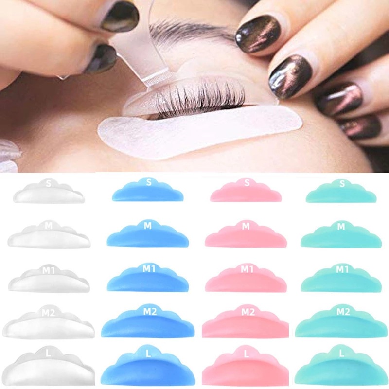 Cross-border New Eyelash Ironing Silicone Gasket 5 Pair Eyelash Auxiliary Tool Color Eyelash Ironing Auxiliary Tool