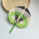 Medium-black green bamboo fan 22*30cm (mini)