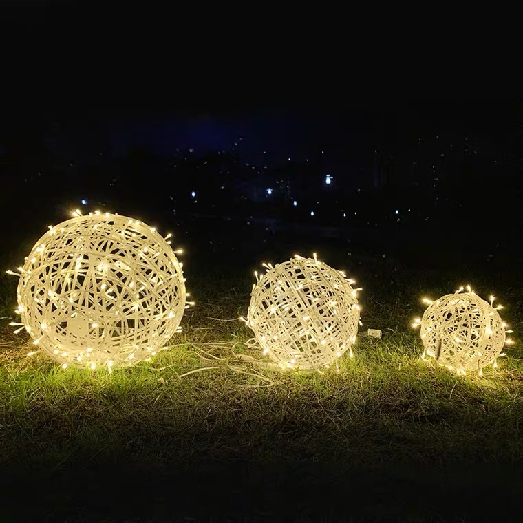 led rattan ball lights flashing lights string lights stars outdoor decorative lights waterproof tree lights landscape lighting layout small lights