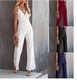 European and American women's deep V backless jumpsuit cross-border long solid color slim sleeveless jumpsuit women's wholesale