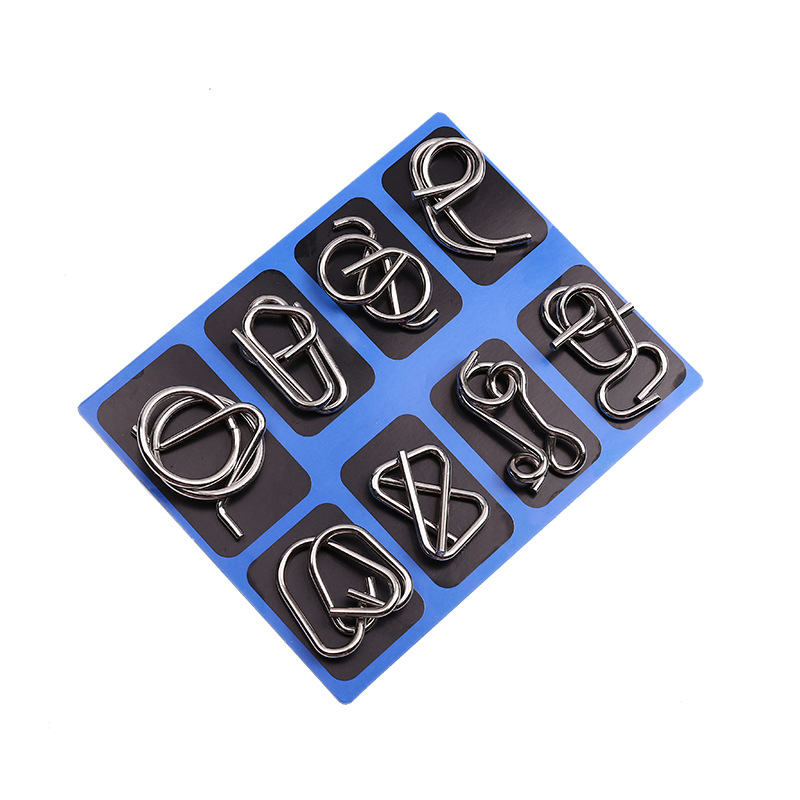 Educational toys nine-chain intelligence release 24-piece set full set of students and children's intelligence release iron ring buckle Luban lock