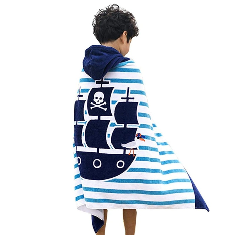 Amazon for Cartoon Printed Children's Hooded Bath Towel Large Wearable Absorbent Cloak Bath Towel Children's Beach Towel