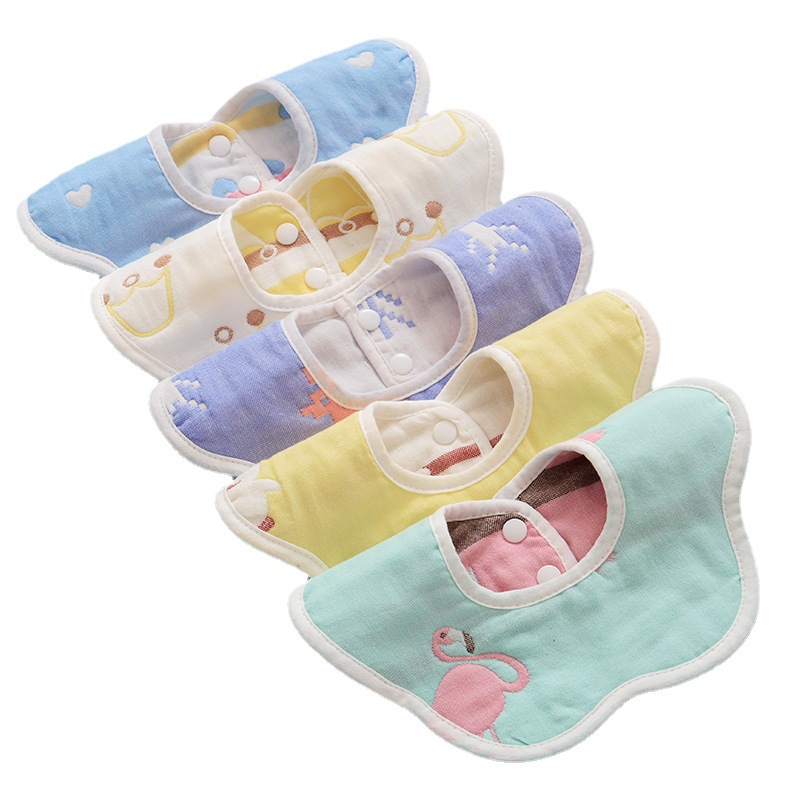 Petal bib cotton factory direct wholesale 360 octagonal six-layer gauze cotton plum petal bib