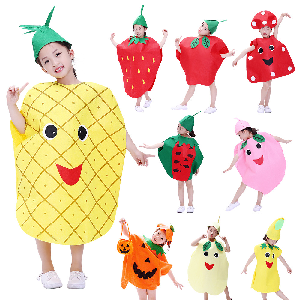 Children's Day Fruit Clothing Vegetable Clothes Kindergarten Strawberry Pineapple Grape Pepper Banana Table Performance Clothing