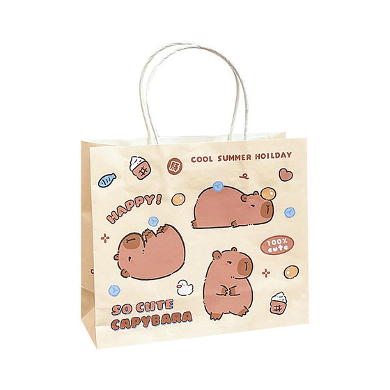 Ins Style Kapibala Gift Bag Portable Gift Packaging Bag Creative Paper Bag Shopping Bag Gift Bag