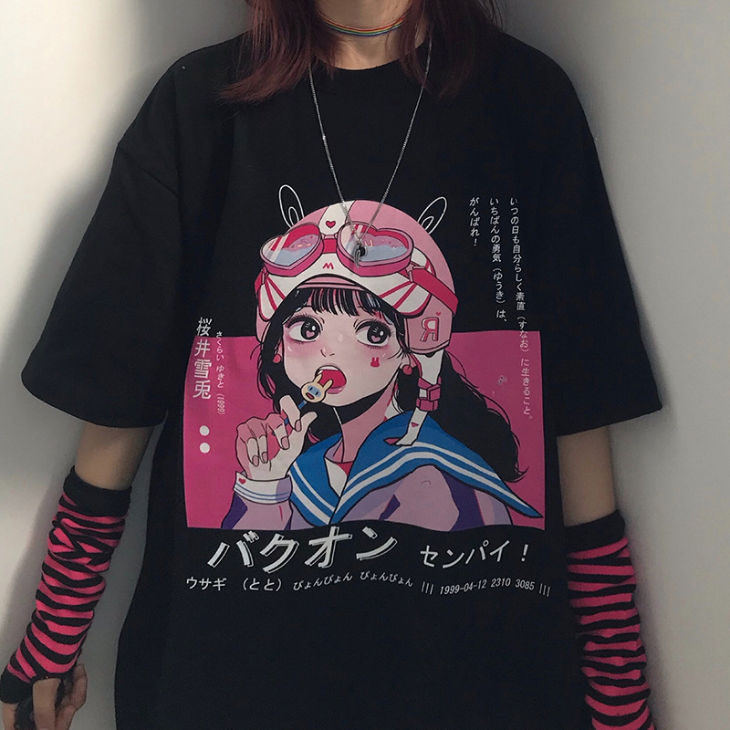 Wish Gothic Style Women's T-Shirt Punk Street Girls T-Shirt