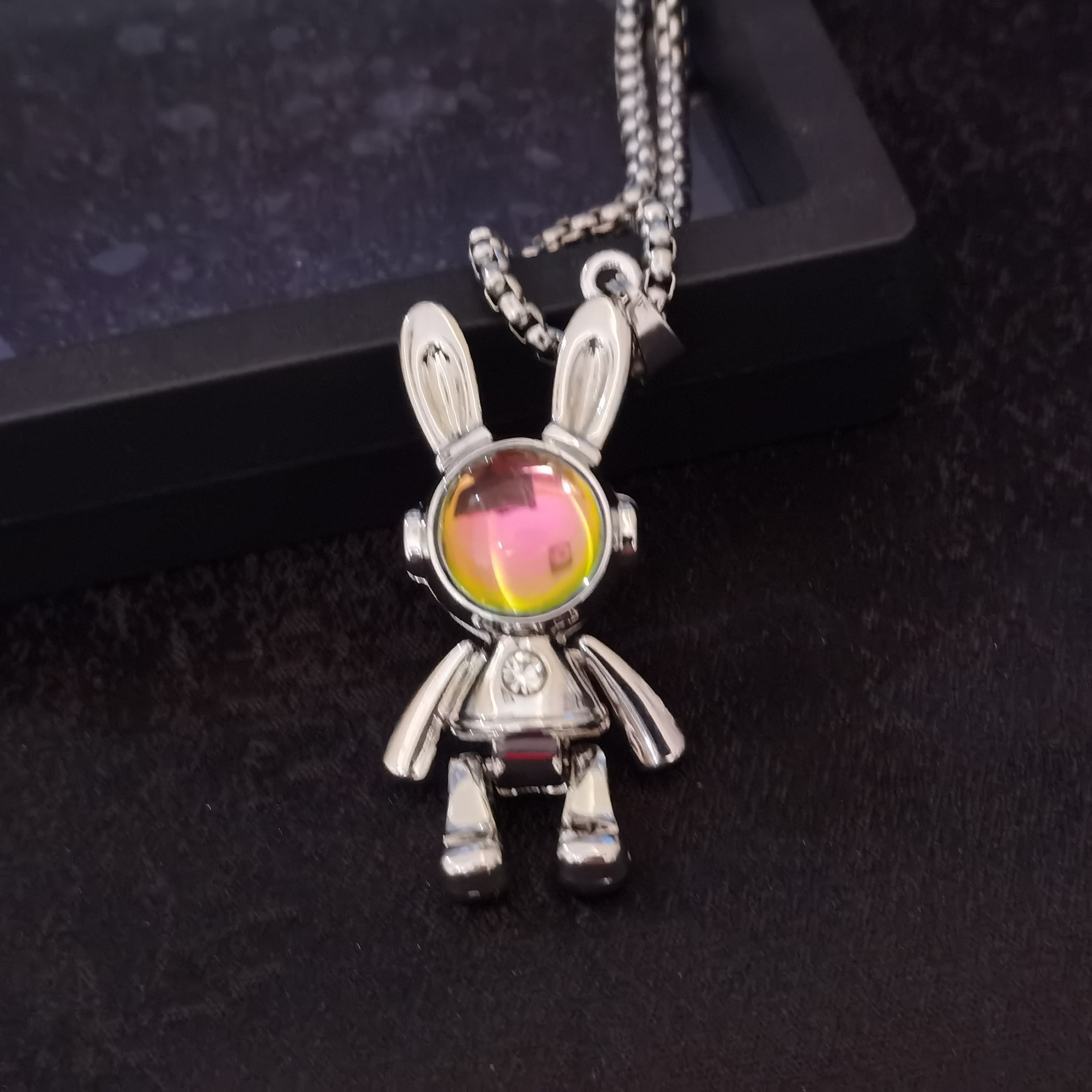 Red colorful space rabbit