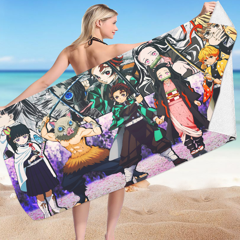 Cartoon series beach towel microfiber double-sided velvet beach towel swimming bath towel changeable square towel beach towel